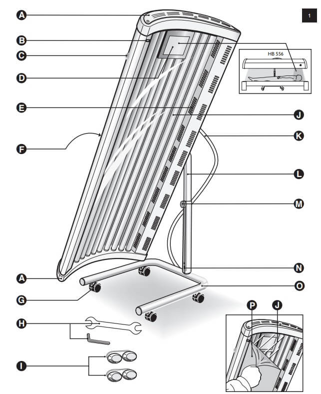 Philips HB556 Home Solarium diagram